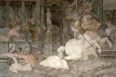 The Education of Achilles, detalj av det dekorativa schemat i Francis I:s galleri, 1530-40 (se även 105682)